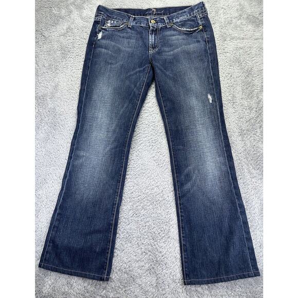 7 Seven For All Mankind Women Bootcut Jeans Western Size 31 (10) Distressed - Picture 1 of 9